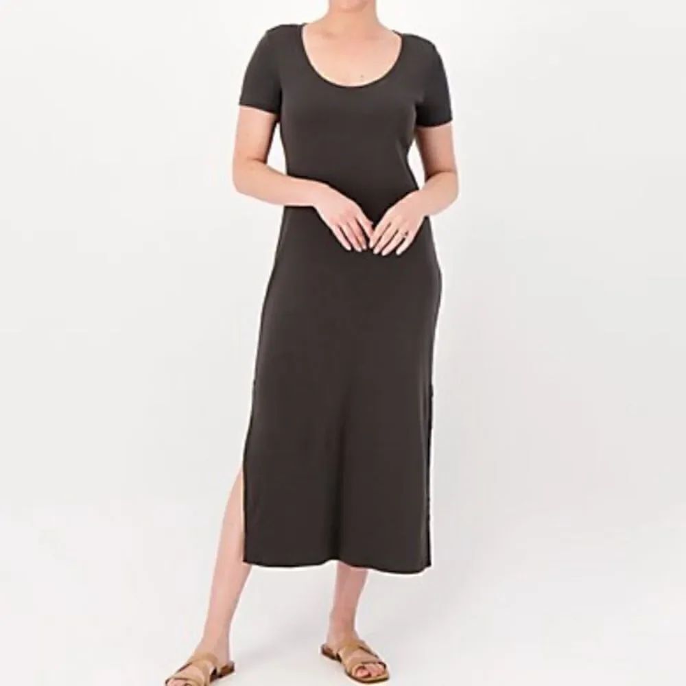 NWT  Barefoot Dreams Malibu Collection Organic Cotton Ribbed Dress